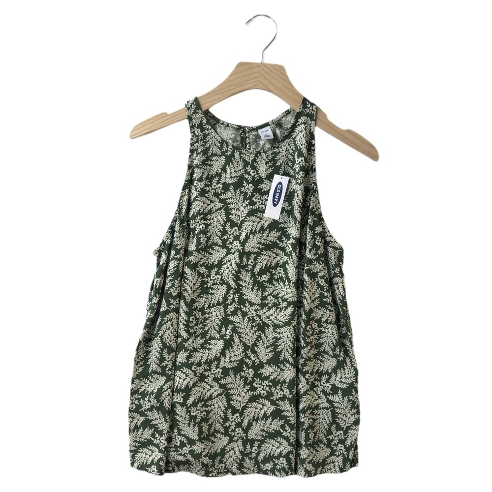 Old Navy Sleeveless Blouse High Neck Green NWT S